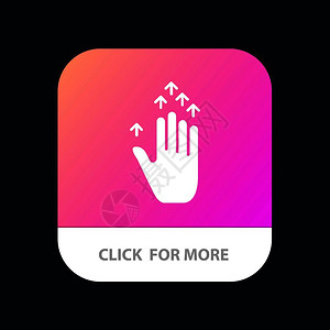 全新版本手箭头上移动应用程序按钮以及机器人和iosglyph版本插画