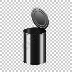 罗纹开罐可模拟开真实地展示开罐可透明背景的矢量模拟开罐可现实的风格设计图片