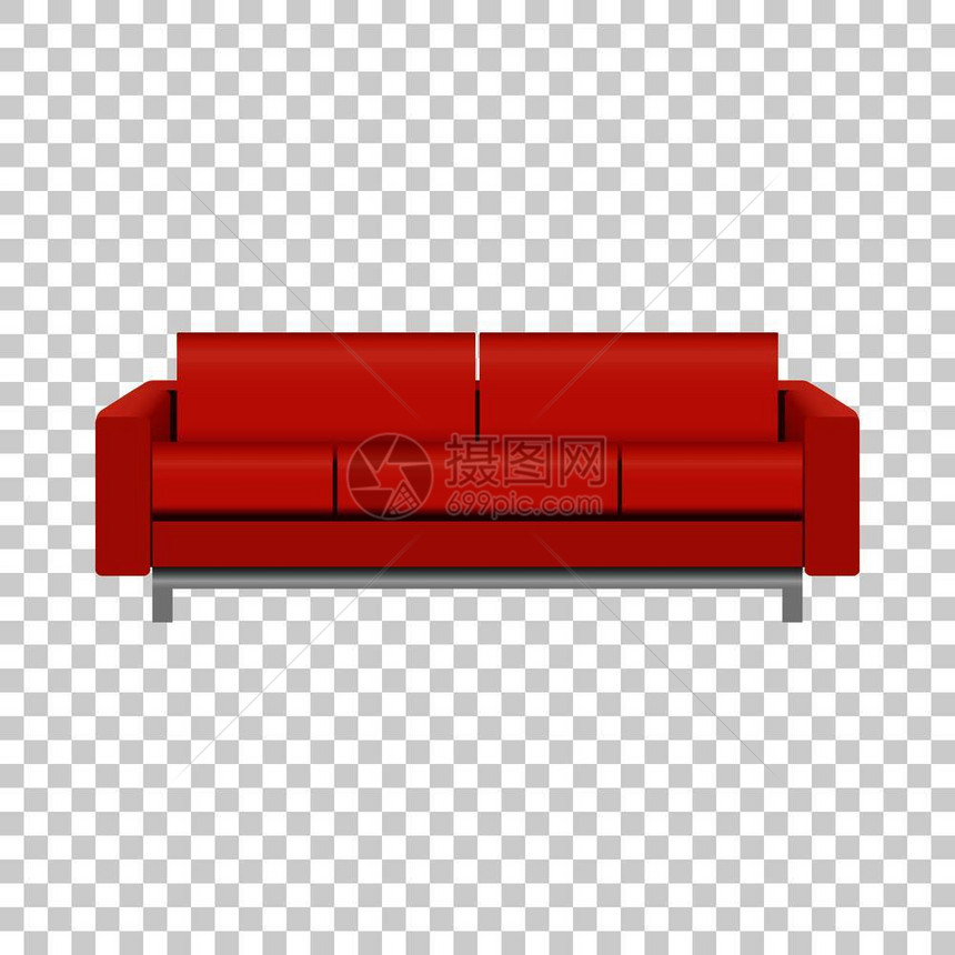 红色沙发模型图片
