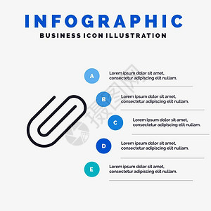 附件加剪贴添带有5步插图背景的行标高清图片