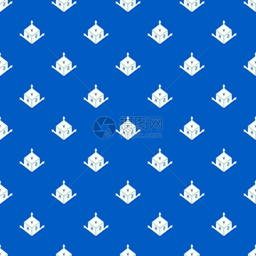 立方体形图以蓝色无缝重复图片