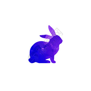 彩色兔子多色水彩矢量图背景图片
