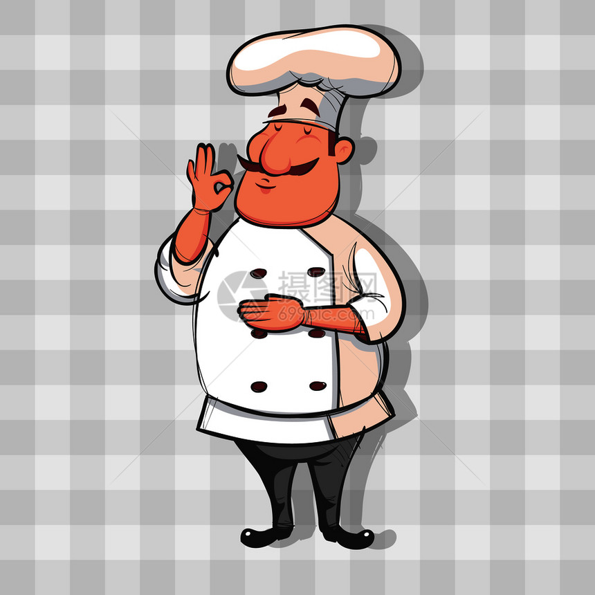厨师主题矢量艺术卡通图片