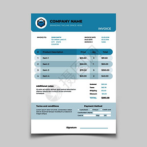 帐单格式为簿记矢量文件设计会服务价格算说明发票模板帐单格式为簿记矢量文件设计背景图片