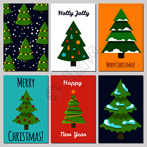 圣诞节和新年卡片模板图片