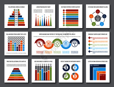 方快图形背景数据图形分析栏和预算图表可视化和统计直方介绍信息矢量模板图表和信息统计数据图表解插画