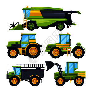 收割机和其他不同农业机械结合图背景图片