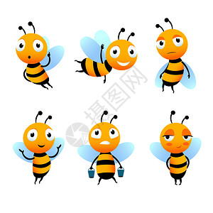 矢量卡通有趣昆虫蜜蜂图片