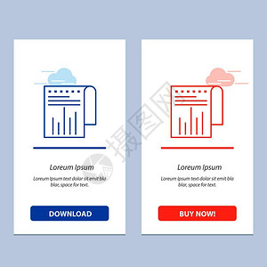 商业财务金融现代报告蓝色和红下载购买网络部件卡模板图片