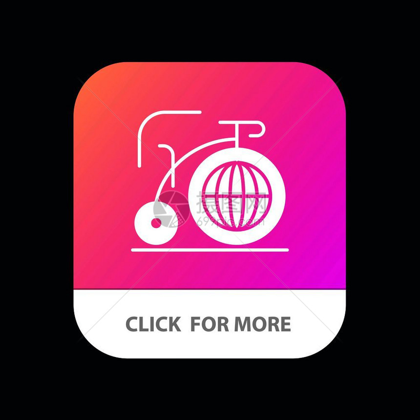大型自行车梦想灵感移动应用程序按钮以及机器人和iosglyph版本图片