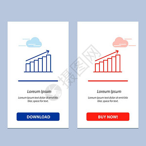 图表分析商业市场统计蓝和红色下载购买网络元件卡模板图片