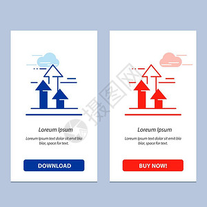 卡米诺箭头折断向前限制蓝色和红下载并购买网络部件卡模板插画