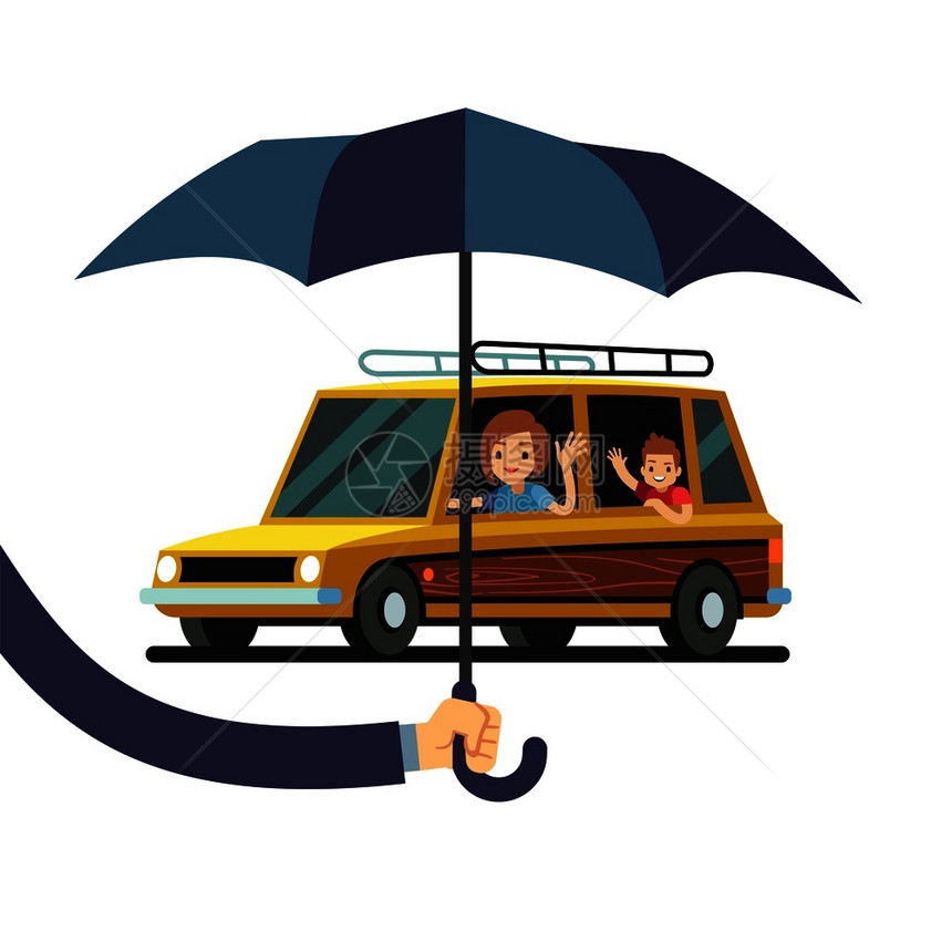 保护型汽车伞险概念图图片