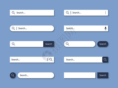 广告ui素材搜索栏互联网字段带有阴影的网站ui栏和带有文本web格式模板的按键矢量计算机地址符号的空在线搜索引擎框栏字段带有阴影的网站栏和带插画
