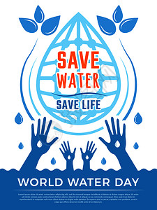 保护水资源概念宣传海报图片