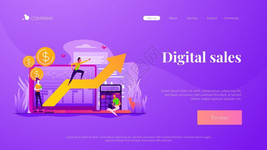 需求规划分析数字销售预测概念网站主页头登陆网模板需求规划着陆页面模板图片