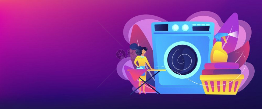 洗衣工人熨烫干洗服务图片