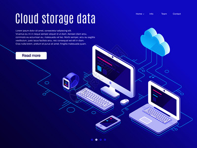 小樽仓库同步云储存应用程序和装置主机商业数据备份蓝色纸片桌面同步应用电话网络储存概念矢量说明云储存着陆页同步云储存和装置数据备份和同步应插画