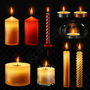 纪念达伽马而建蜡烛为举行生日聚会而蜡烛浪漫的热火在玻璃上点燃烧的夜光为生日蛋糕或hanuk装饰点燃火焰设置孤立的矢量符号蜡烛火为举行生日聚会而设计图片