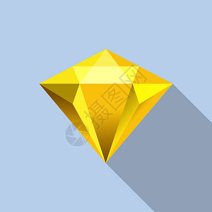 黄色钻石钻石柑橘图示用于网络设计的钻石柠檬矢量图示平版钻石柠檬平版风格插画