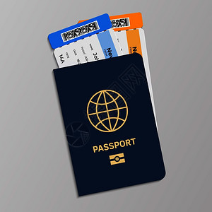 机票和护照背景图片