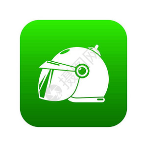 绿色背景白色带档脸摩托车头盔图片