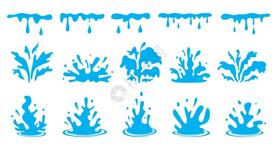卡通水滴蓝色水滴水流图片