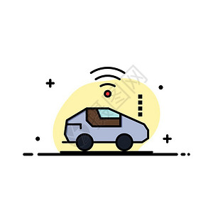汽车线图自动汽车wif信号商务平线图插画