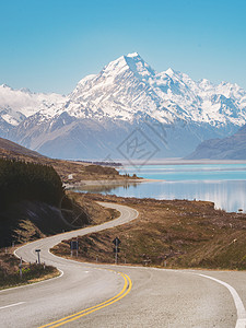 新西兰南部岛屿的高速公路开车高清图片素材