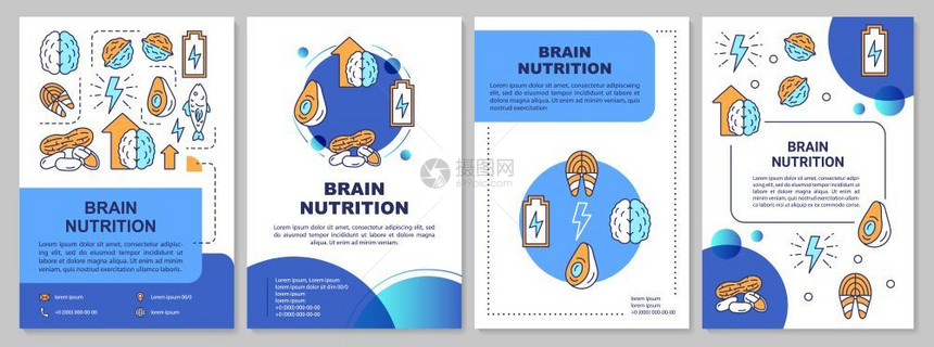 小册子模板Keto饮食传单小册子印刷有线插图的封面设计杂志年度报告广海的矢量页面布局图片