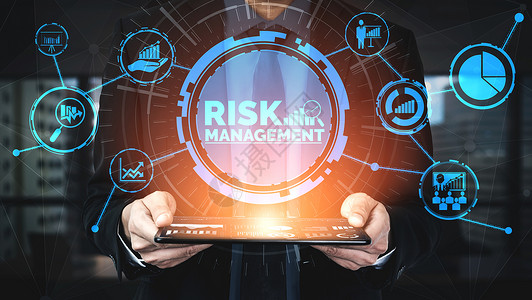 冒脑花商业投资概念的风险管理和评估现代图形界面显示风险计划分析的战略符号以控制不可预测的损失和建立财务安全设计图片