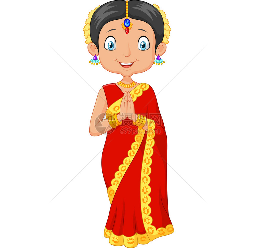 穿传统服装的印度女孩图片