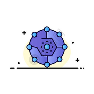 计算共享连通网络共享商业统一线插画