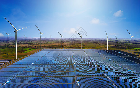 太阳能领域能量风车高清图片
