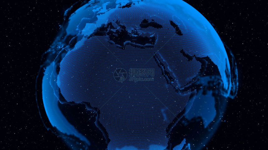 3d数字地球展示了全企业际人员在恒星和空间背景中旋转的全球网络连接概念现代信息技术和全球化概念图片
