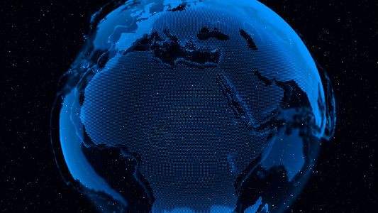 地球旋转素材3d数字地球展示了全企业际人员在恒星和空间背景中旋转的全球网络连接概念现代信息技术和全球化概念背景