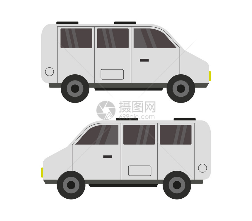 白色客运面包车设计对比图图片