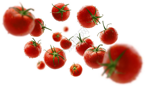绿色水果红色西柿图片