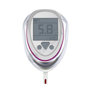 用于测量和监血糖尿病的数字设备健康检测分析器设备模板符合实际情况3d插图葡萄糖测量仪医疗电子设备矢量背景图片