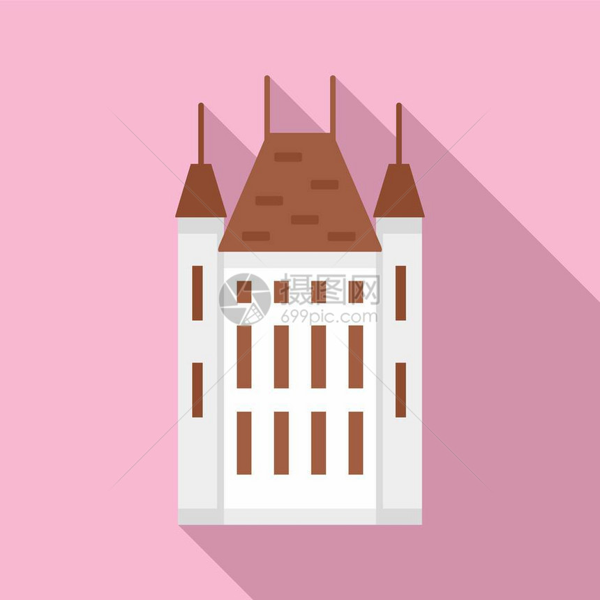 swi城堡图标用于网络设计的城堡矢量图标的平面示城堡标平面风格图片