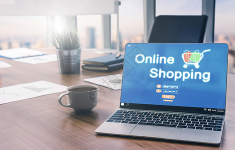 现代图形界面显示电子商务零售店供客户在网上购买产品和通过网上转账付费现代的高清图片素材