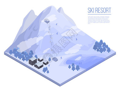 滑雪度假村概念背景图图片