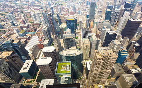 美国伊利诺伊州芝加哥市区全景图图片