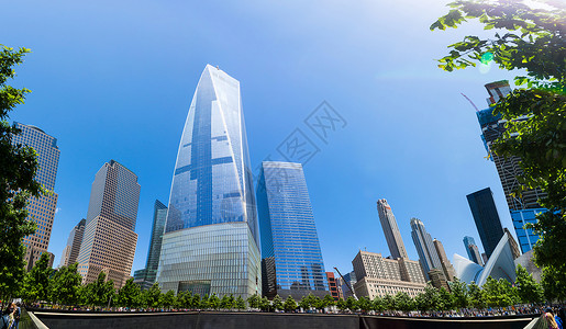 曼哈顿天际线配有自由塔和一个世界贸易中心建设高清图片素材