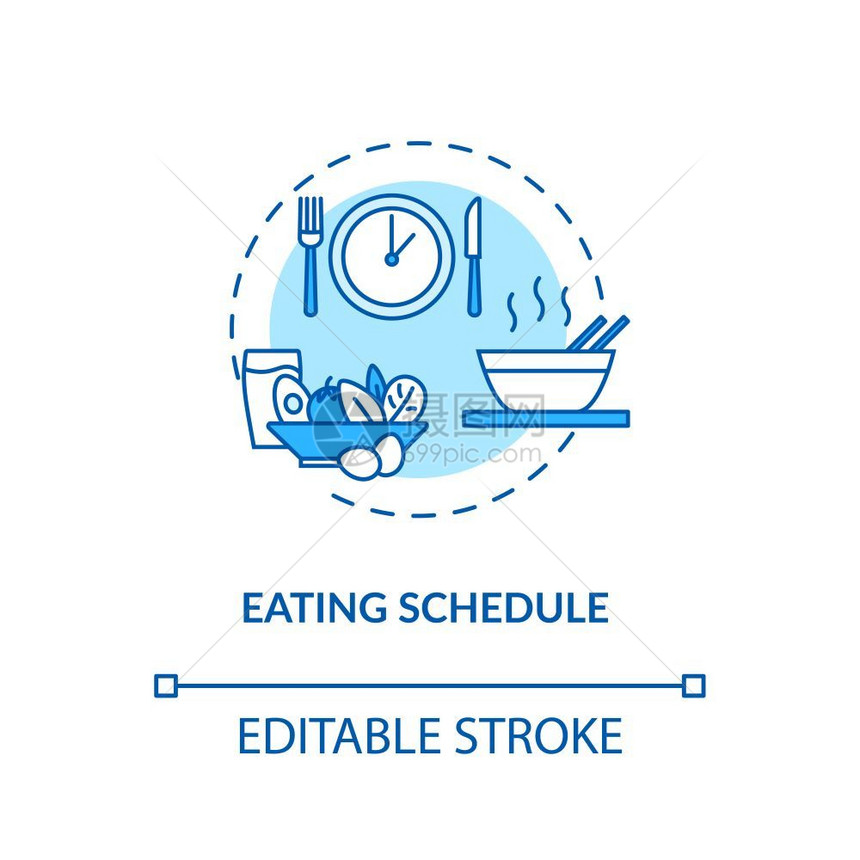 注意饮食有识的品消费观念细线插图营养计划均衡饮食矢量孤立轮廓紫色图画可编辑的中风图片
