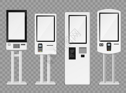 自助订购站地板和墙互动站快速食品零售商连锁病媒服务机器模型的终端自付费订购站快速食品零售商连锁病媒模型的终端自付费背景图片