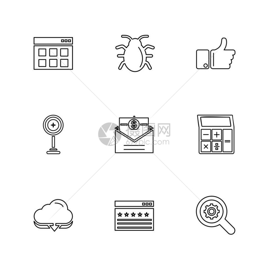 美元如搜索错误技术通信金钱眼睛eo伞锁定共享计算机网络徽章文件夹图标矢量设计平板收藏风格创意图片