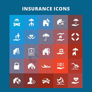 网络保险用于网络设计和应用程序界面的保险图标对信息也有用矢量说明插画
