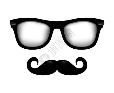 实际的矢量眼镜和胡子用黑白写成潮流元素说明现实的矢量眼镜和胡子用黑白写成背景图片