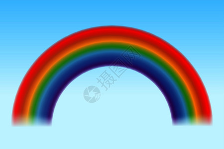 蓝天彩虹背景矢量图图片